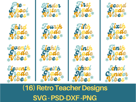 Groovy Teacher Vibes Bundle: Graphics for Crafts
